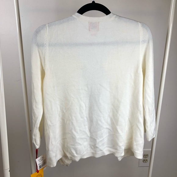 NWT Ruby Rd. Ivory cardigan with rose detail size: S - Picture 6 of 6